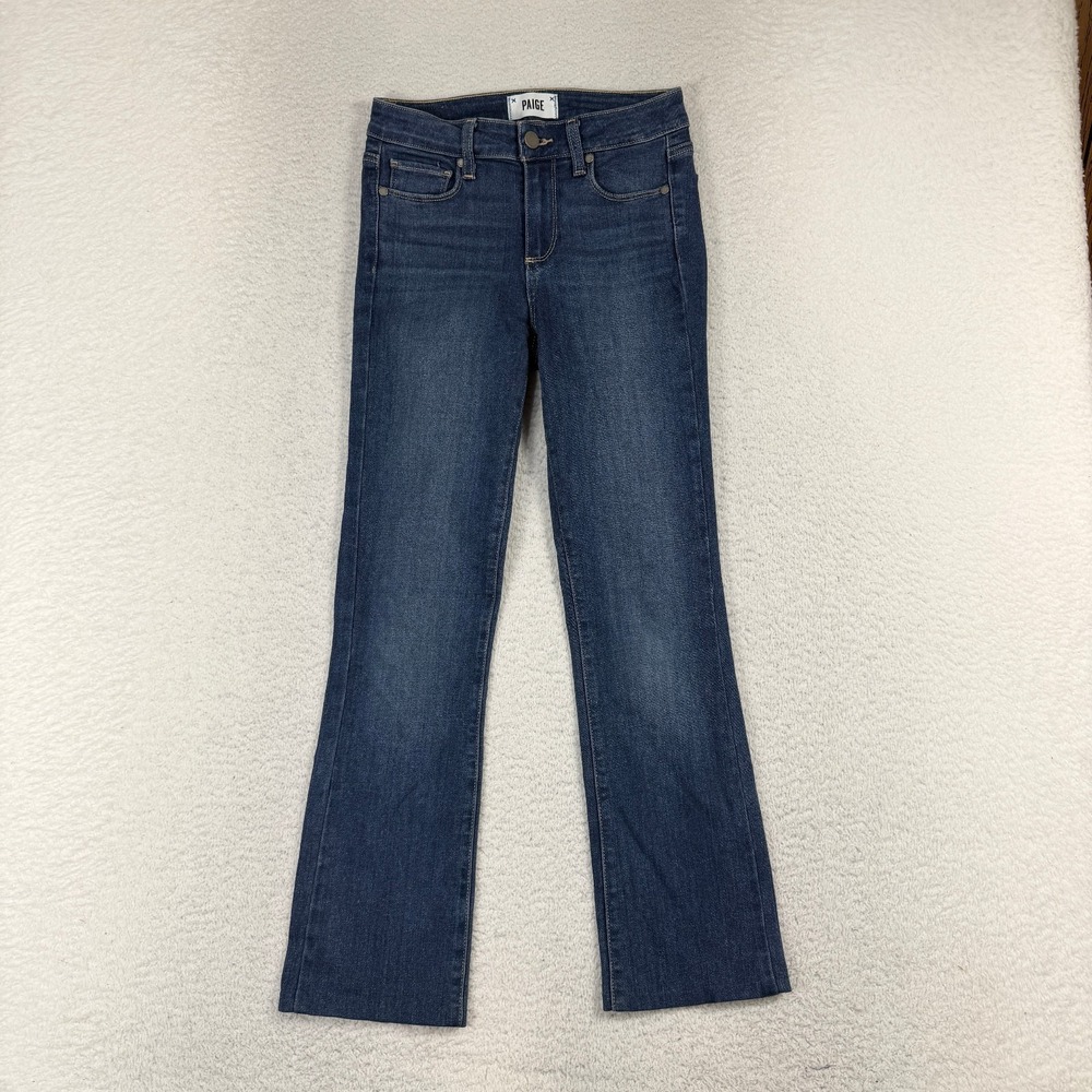 Paige High Rise Manhattan Jeans Womens 25 (24.5x25) Blue Bootcut Stretch Denim